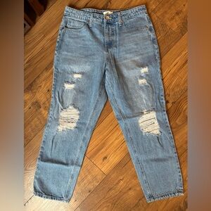 BP Mom Jeans Distressed Relaxed Fit- Size 30